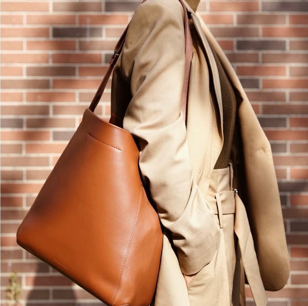 Everlane The Form Cognac Brown Leather Bag